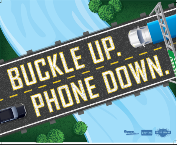 Buckle Up Phone Down poster - River