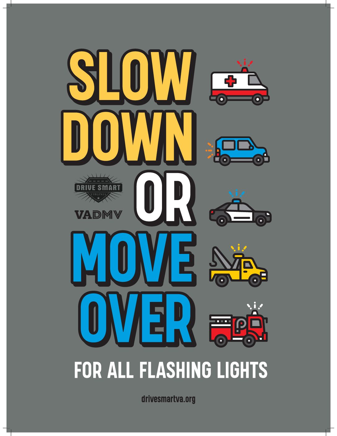 **NEW!!** Slow Down Move Over yard sign