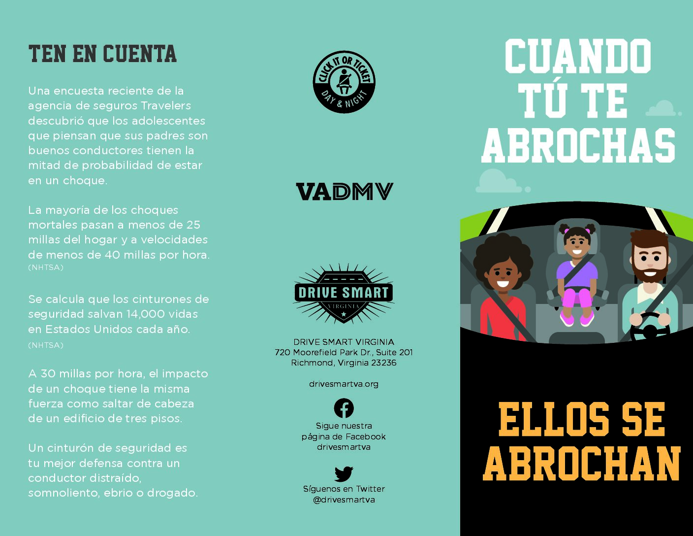 **NEW!** en Español - When You Buckle Up They Buckle Up brochure – Updated for Backseat Law effective July 1st!!