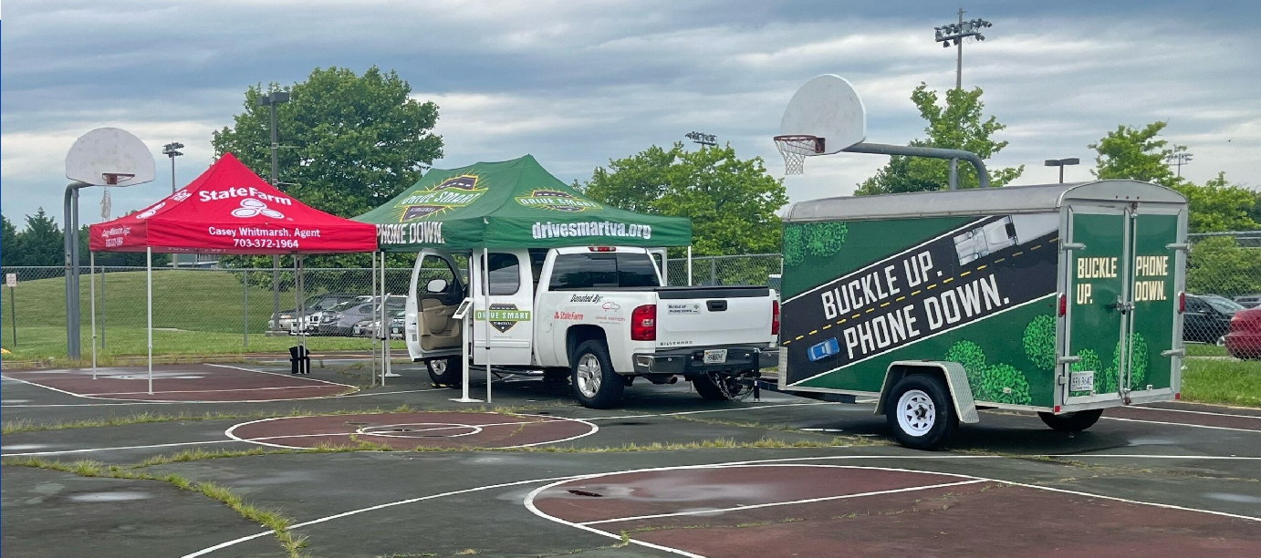 Truck with attached trailer